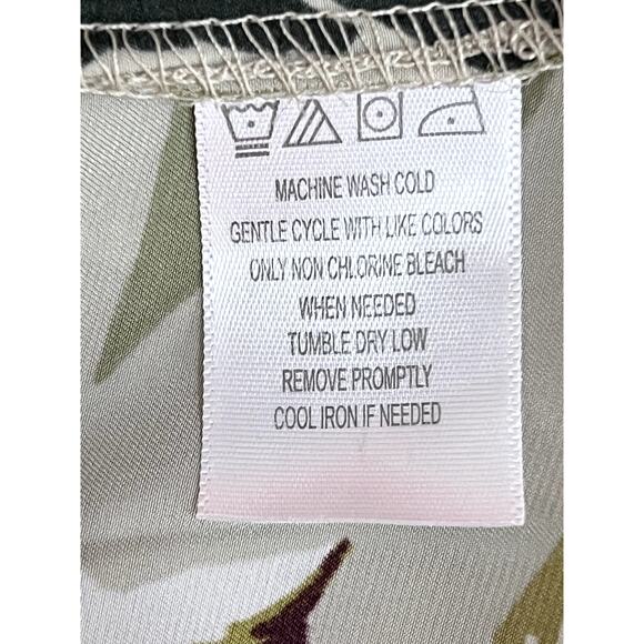 Linea Donatella Green Tropical Print Sleeveless Straps Maxi Slip Dress Size L - Picture 7 of 8